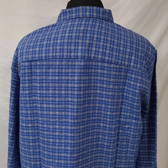 Haband Men's Blue Plaid Flannel Shirt Casual Joe Size XXL - Picture 3 of 5
